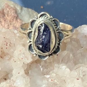 SAPPHIRE 925 STERLING SILVER RING, SIZE 8.5